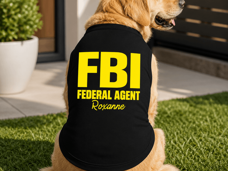FBI Federal Agent Funny Personalized Doggie Tank