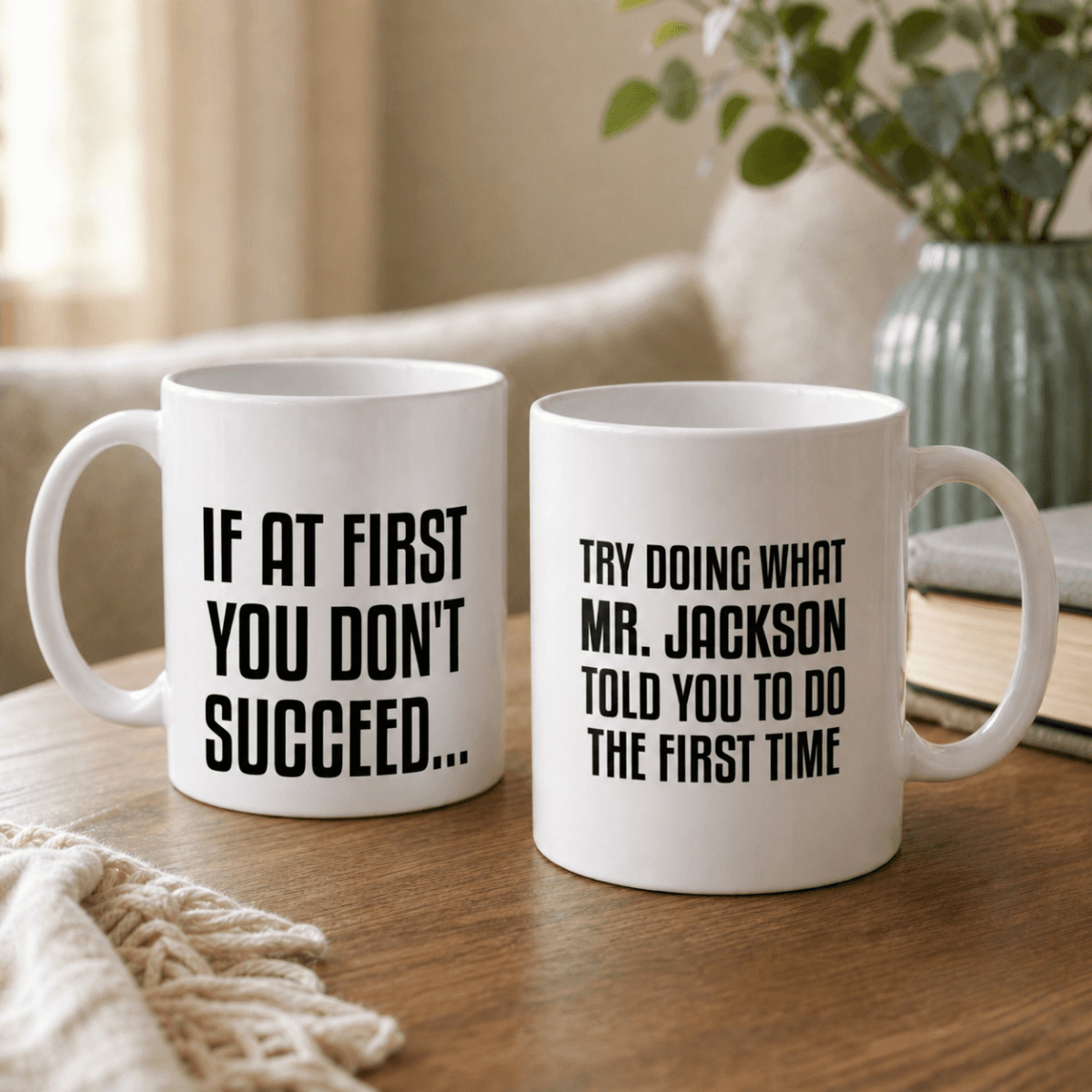 If At First You Don't Succeed Funny Personalized Name Coffee Mug - Hero